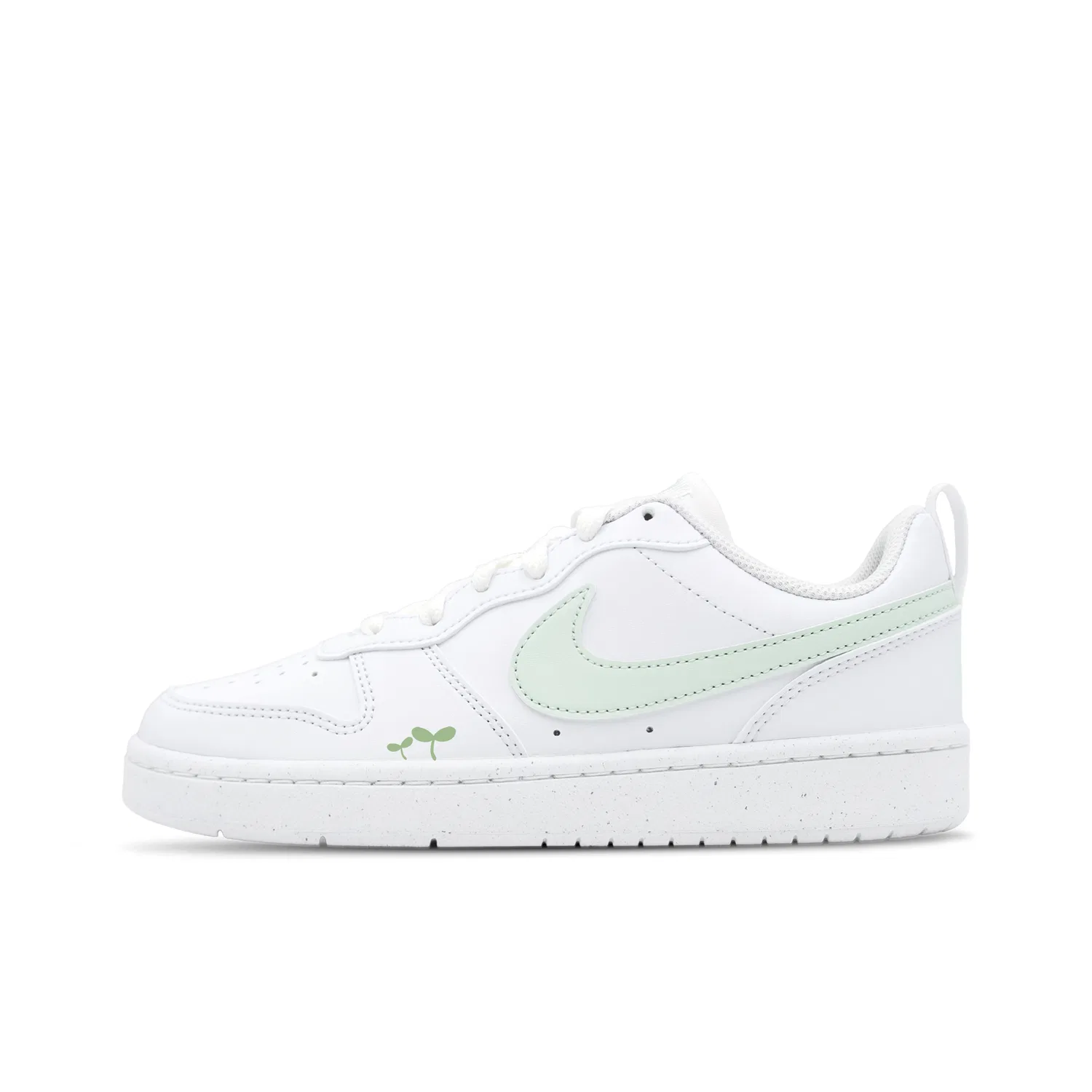 Кроссовки Court Borough 2 Green Bud White, Natural, Fresh, Macaron, Girlish Feel, Good Looking Leather Individual Nike