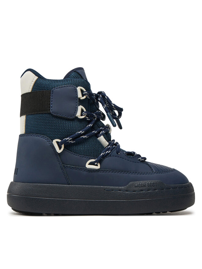 Зимние ботинки женские Moon Boot Park Sneaker комбинированные, темно-синий