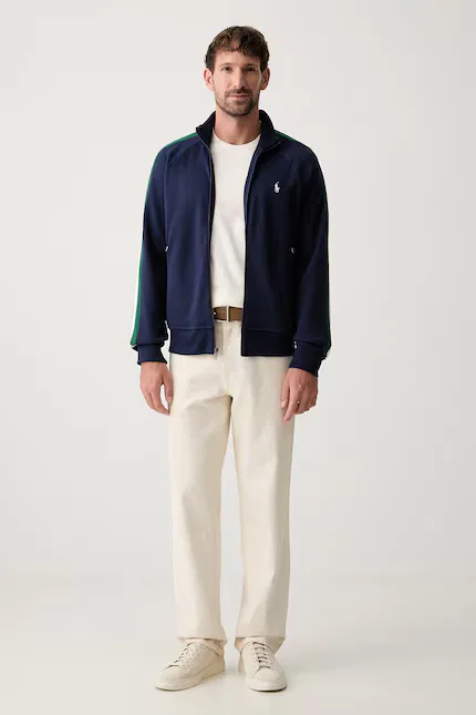 Олимпийка мужская на молнии хлопковая Polo Ralph Lauren, синий — фото 2