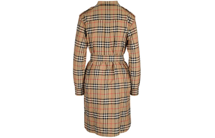 Платье-рубашка Burberry, винтажное, клетчатое, светлый умбр — фото 3