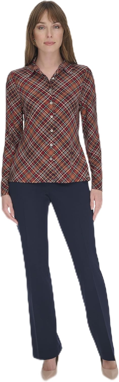 

Женский мягкий рабочий топ Tommy Hilfiger с длинными рукавами и трикотажным топом, Deep Midnight