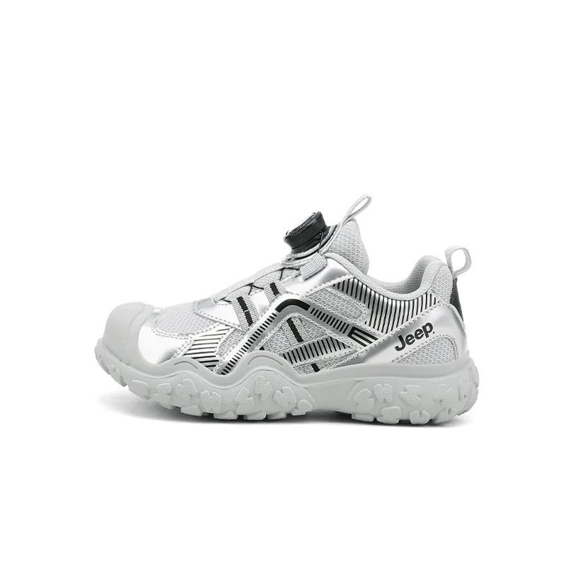 Детские кроссовки лоу-топ из искусственной кожи и текстиля Jeep, Silver Gray Breathable Mesh