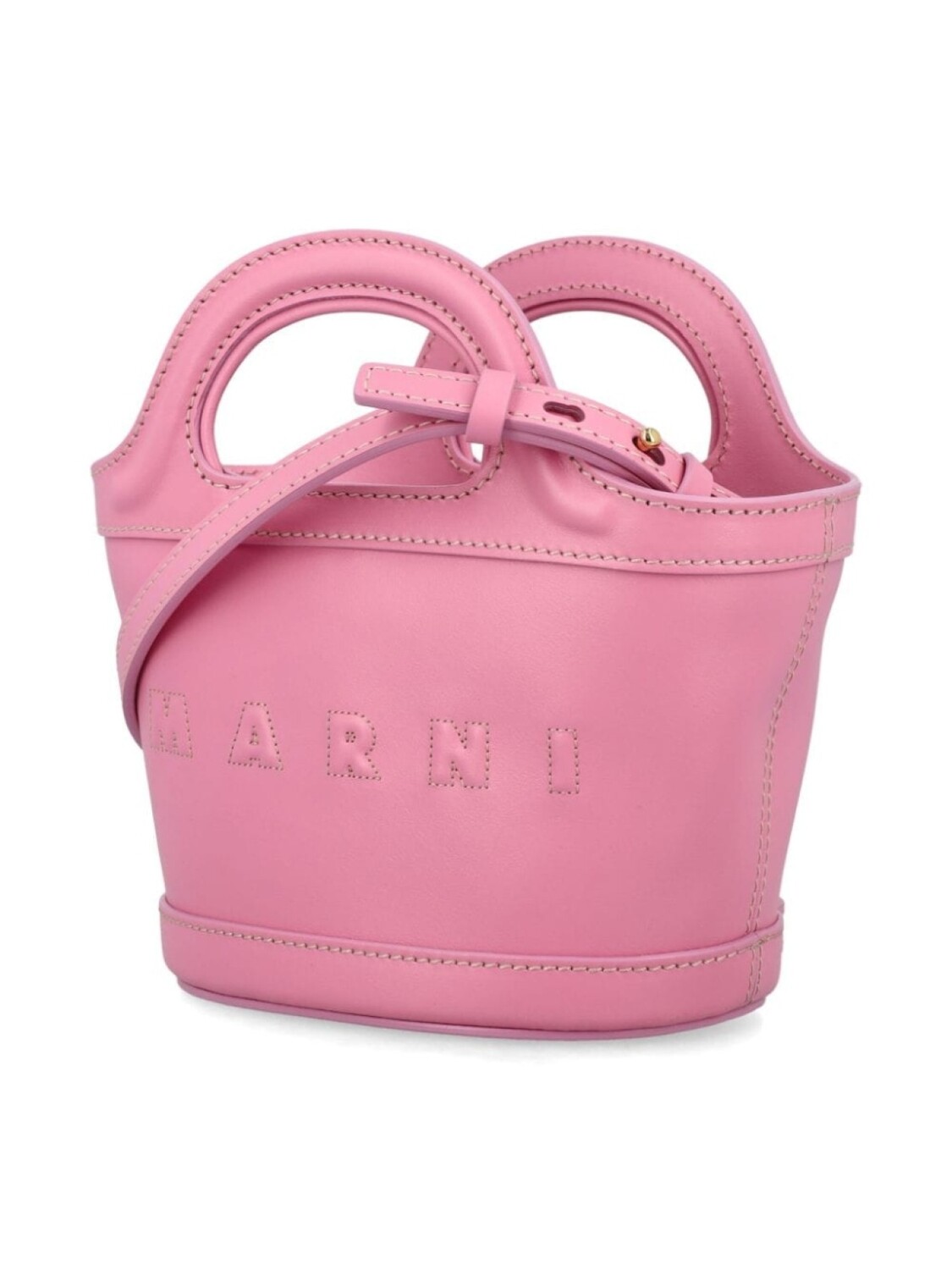 Marni Kids кожаная сумка с тиснением логотипа, розовый — фото 4