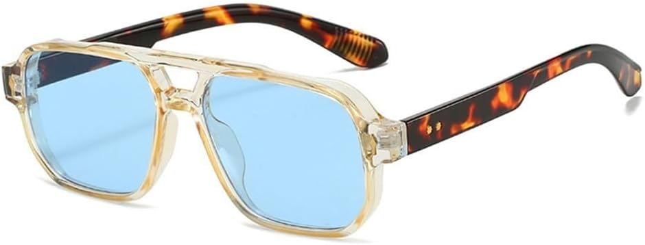 

Женские солнцезащитные очки с двойной перемычкой, защита от УФ-излучения UV400, мужские очки для активного отдыха, вождения, бега и езды на велосипеде Generic, Yellow Leopard Blue