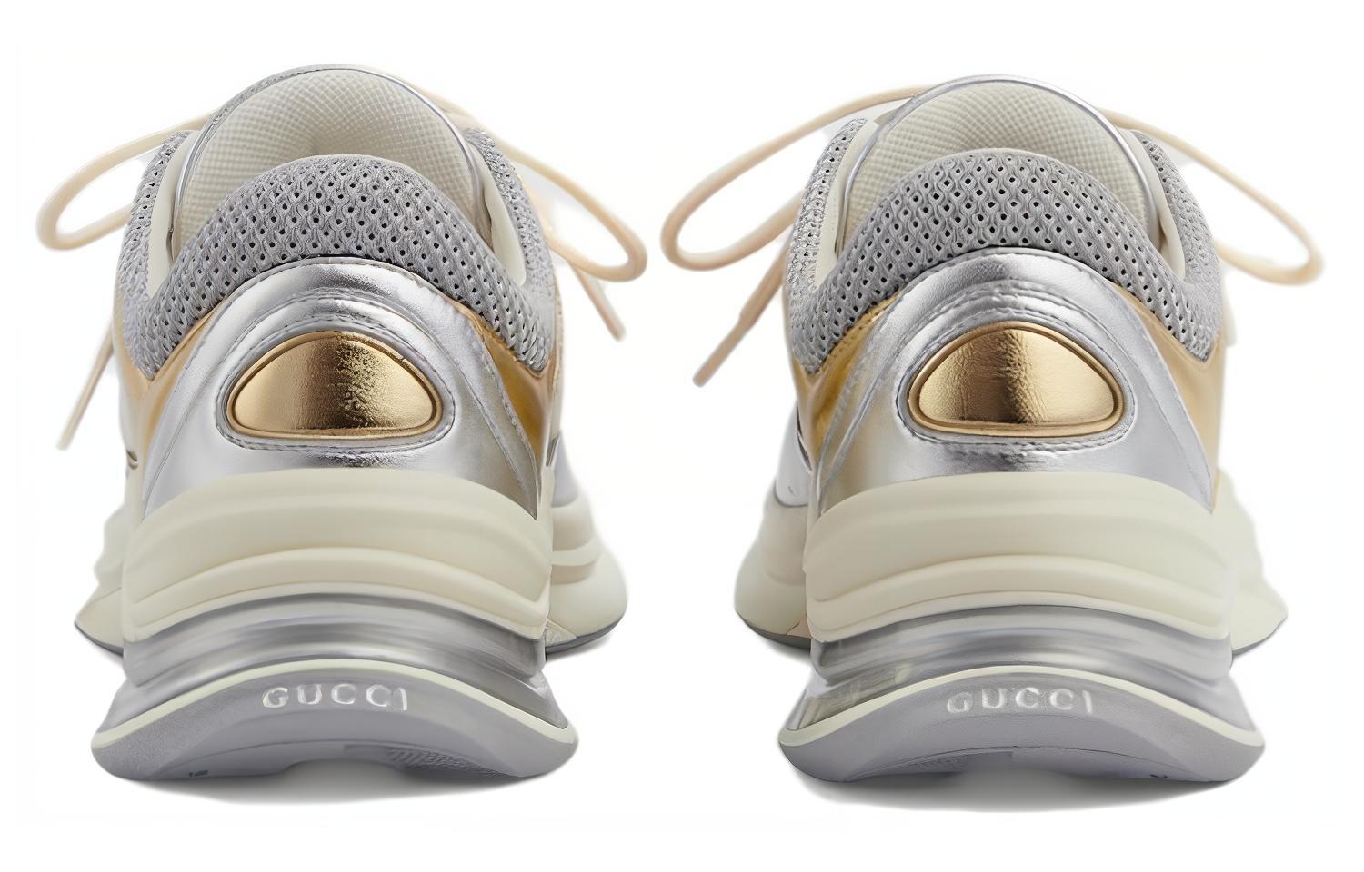 Женские беговые кроссовки 'Silver Gold Metallic' GUCCI — фото 3