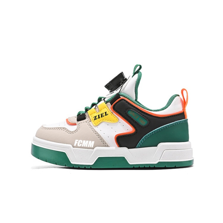 

Нескользящие и дышащие низкие кроссовки для скейтбординга для детей FCMM, бежевый/зеленый