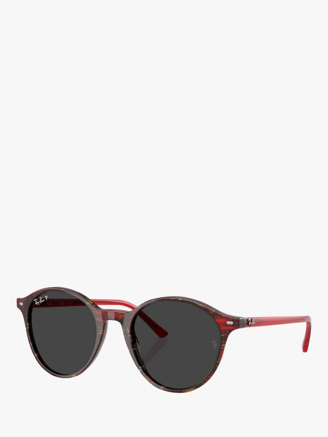 

RB2230 унисекс поляризованные овальные солнцезащитные очки Ray-Ban, Transparent Fantasy Red/Grey