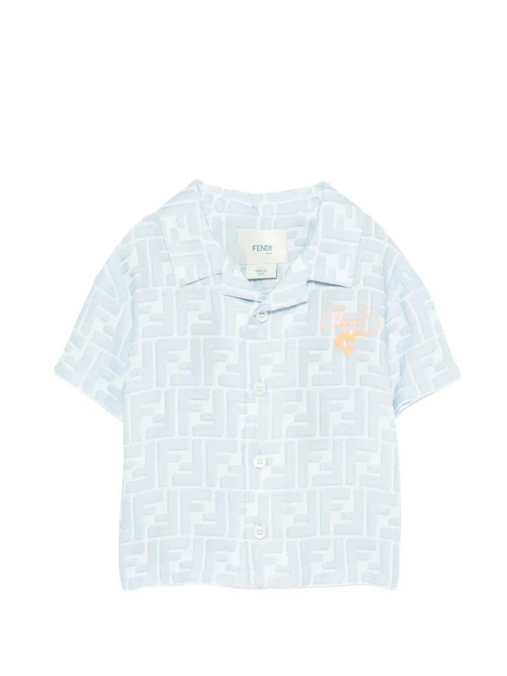 Рубашка с монограммой Ff Fendi Kids, синий