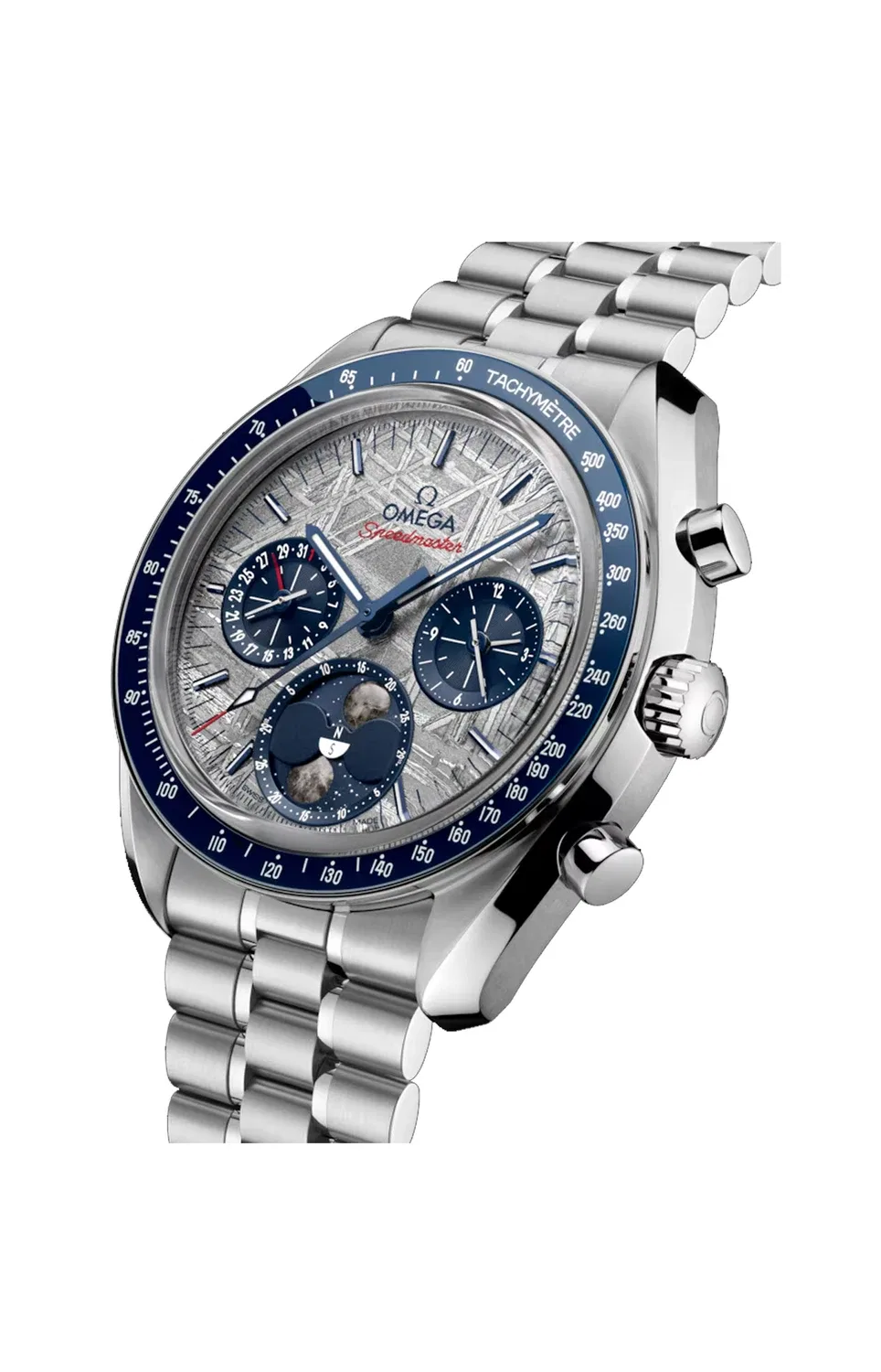 Speedmaster фазы луны 43 мм, сталь на стали - 304.30.43.52.06.001 OMEGA, серебряный — фото 2