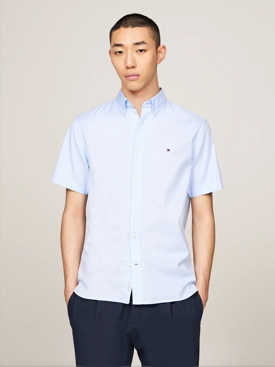 

Рубашка Tommy Hilfiger с короткими рукавами "FLEX POPLIN RF SHIRT S/S", с рубашечным воротником, синий