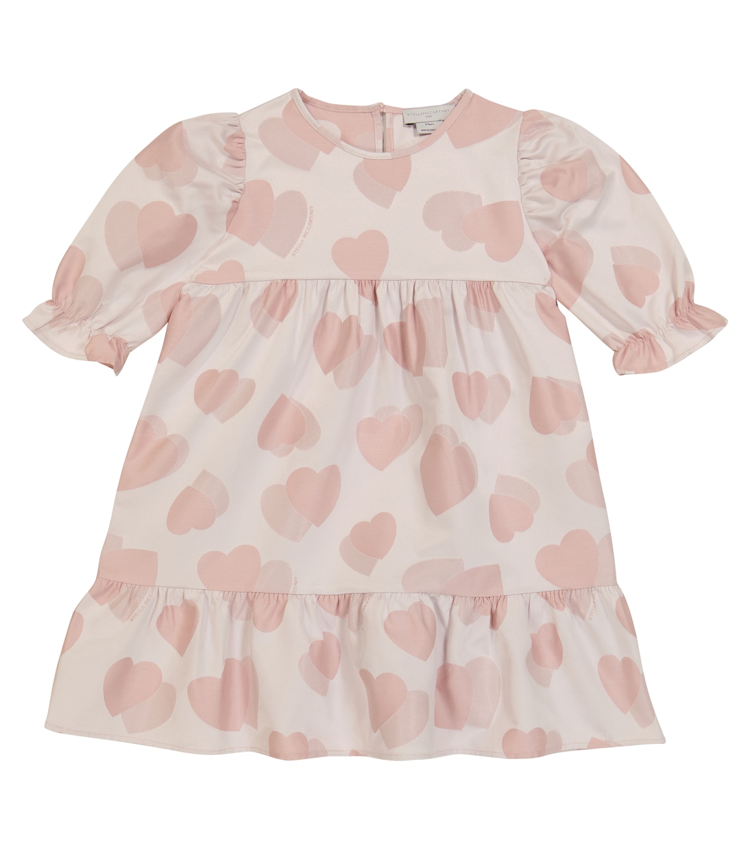 

Платье из хлопкового жаккарда с сердечками Stella McCartney Kids, Hearts Jacquard White