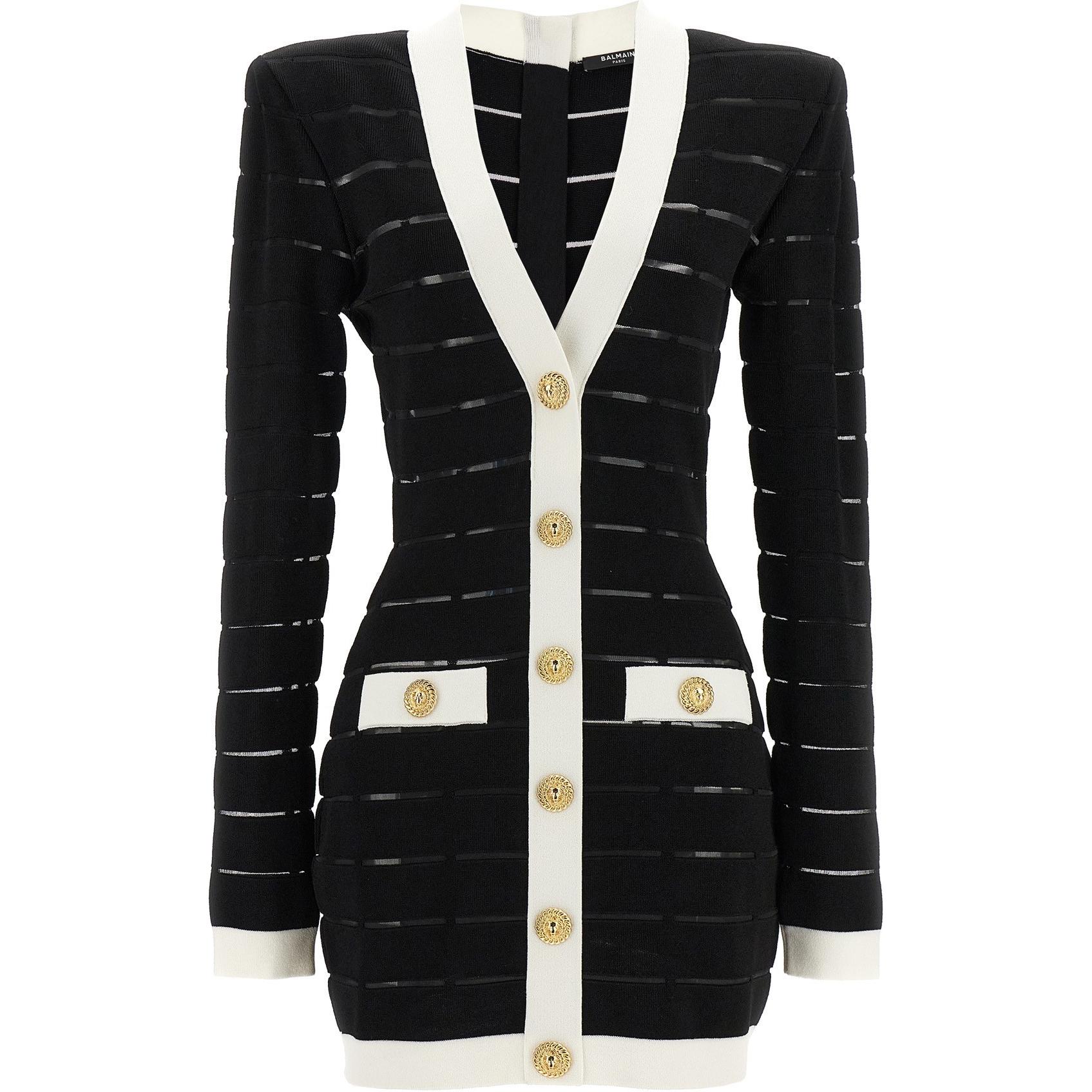 

Чёрное мини-платье BALMAIN с кнопками