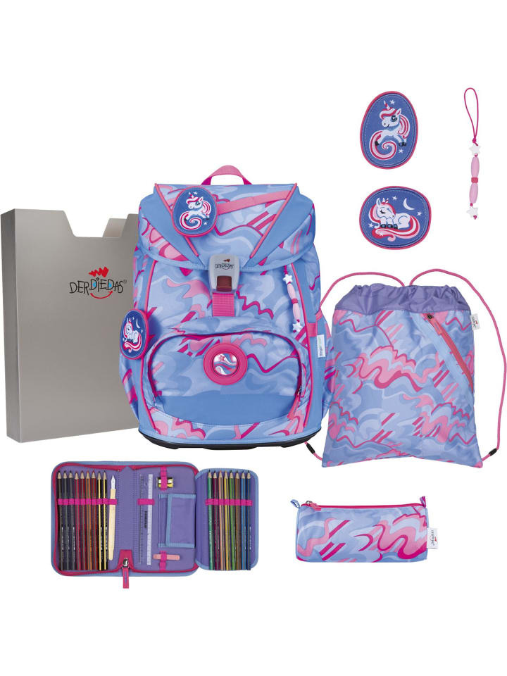 

Набор школьных сумок Derdiedas, 5 предметов, ErgoFlex Light Superflash Magic Unicorn, синий