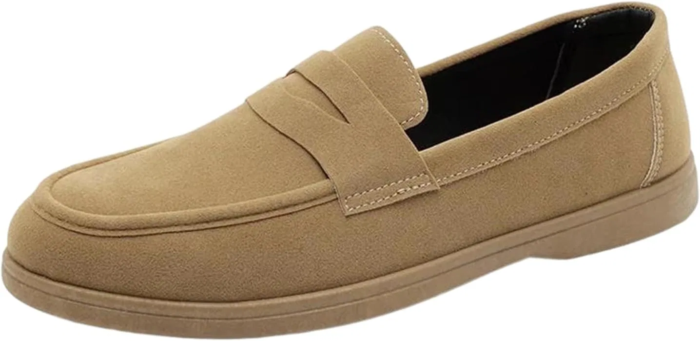 Лоферы мужские из замши, повседневные, Khaki Adhdyuud