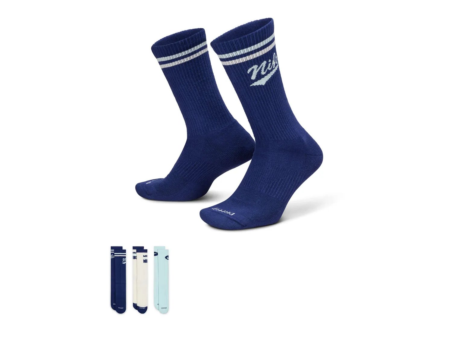 

Носки Nike Varsity Everyday Plus Men's Crew Socks - 3 Pack, синий