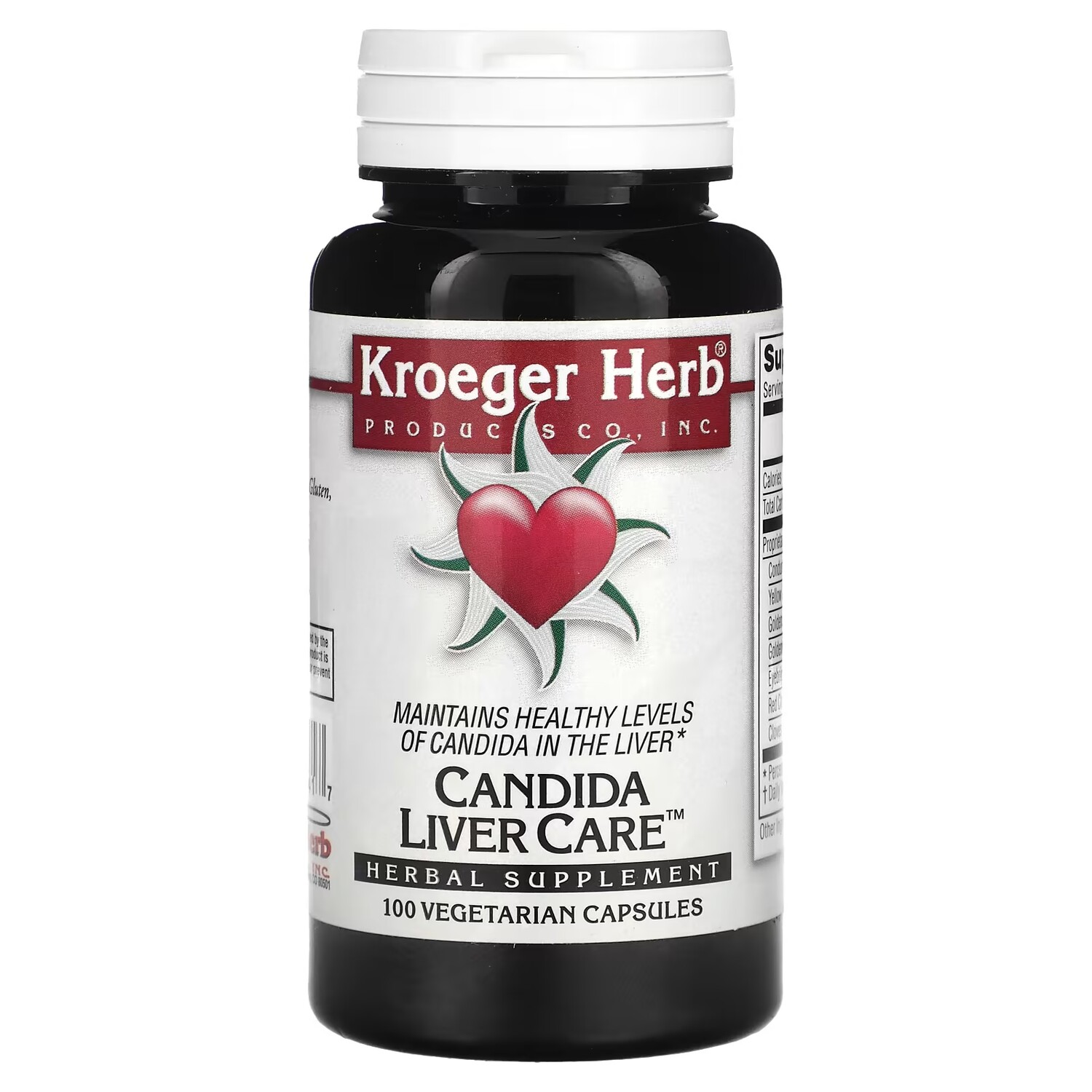 

Растительная добавка Kroeger Herb Co Candida для ухода за печенью, 100 капсул