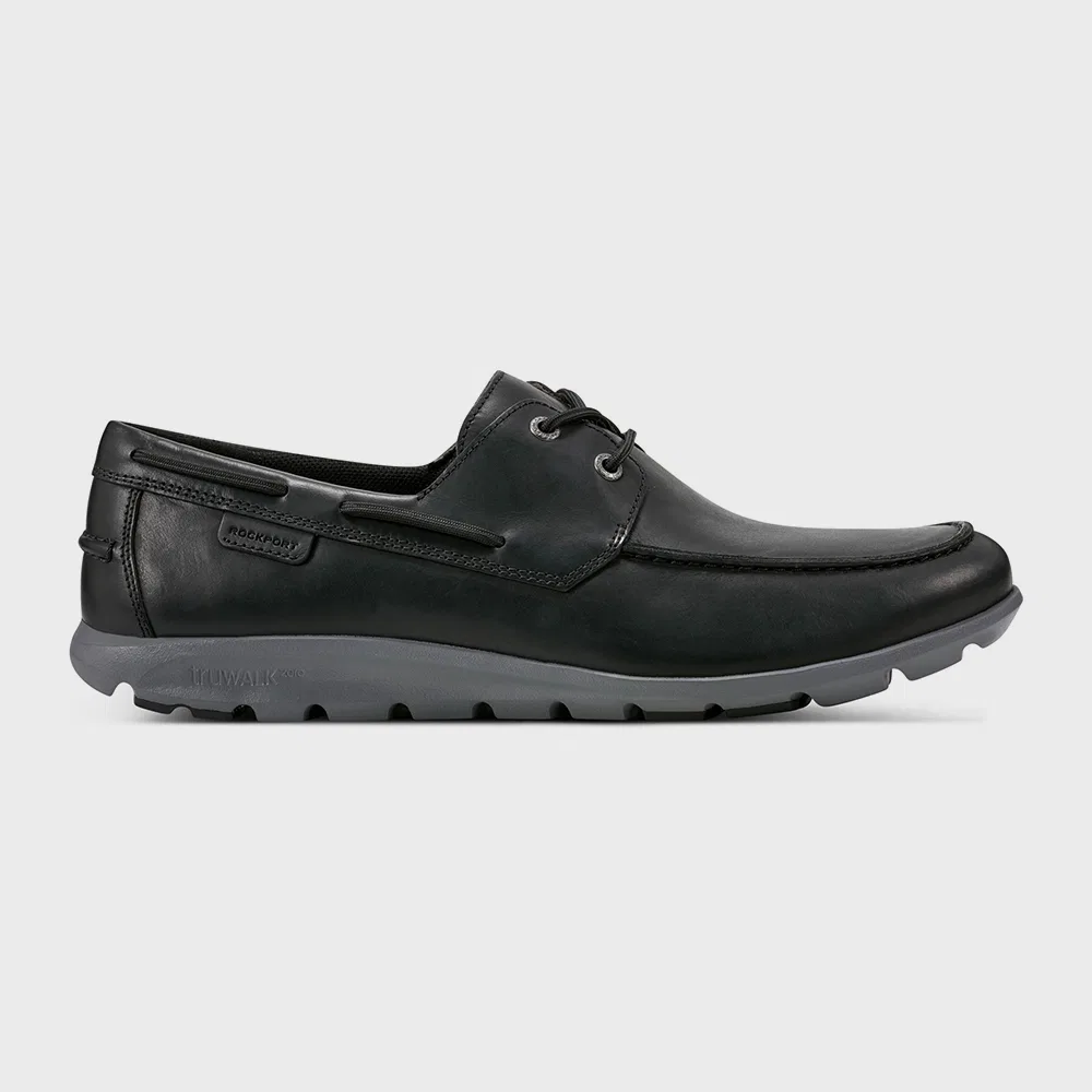 Мужские чёрные топсайдеры Rockport Truwalkzero 2 Boat Shoe — фото 2