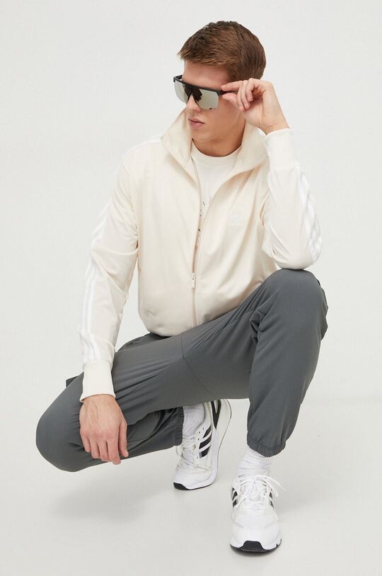 Хлопковая футболка adidas, бежевый — фото 2