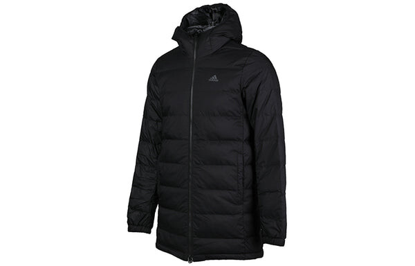 Пуховик adidas Rev Aop Parka Stay Warm Camouflage Reversible Sports hooded down Jacket Black, черный — фото 3