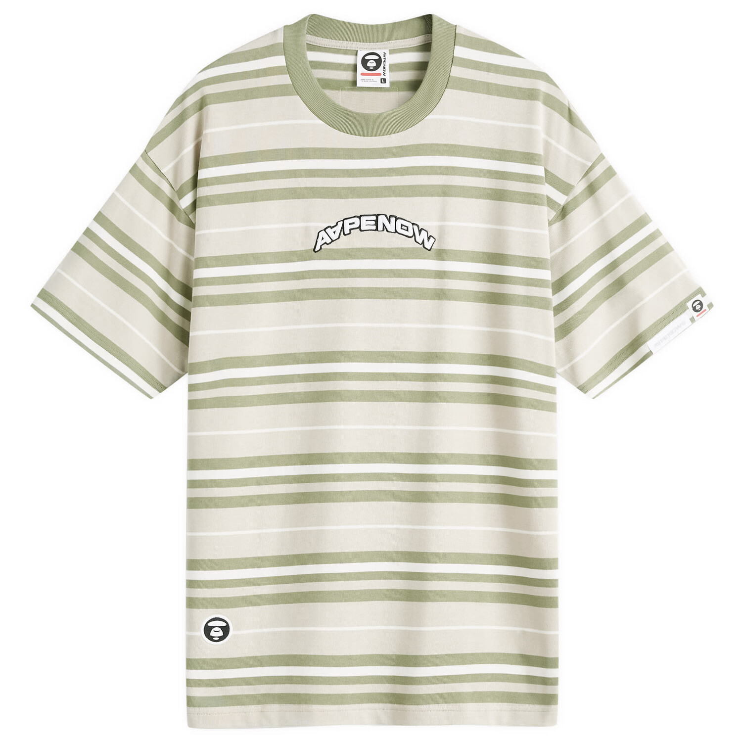 

Футболка Aape Bold Stripe Crew Neck T-Shirt, бежевый