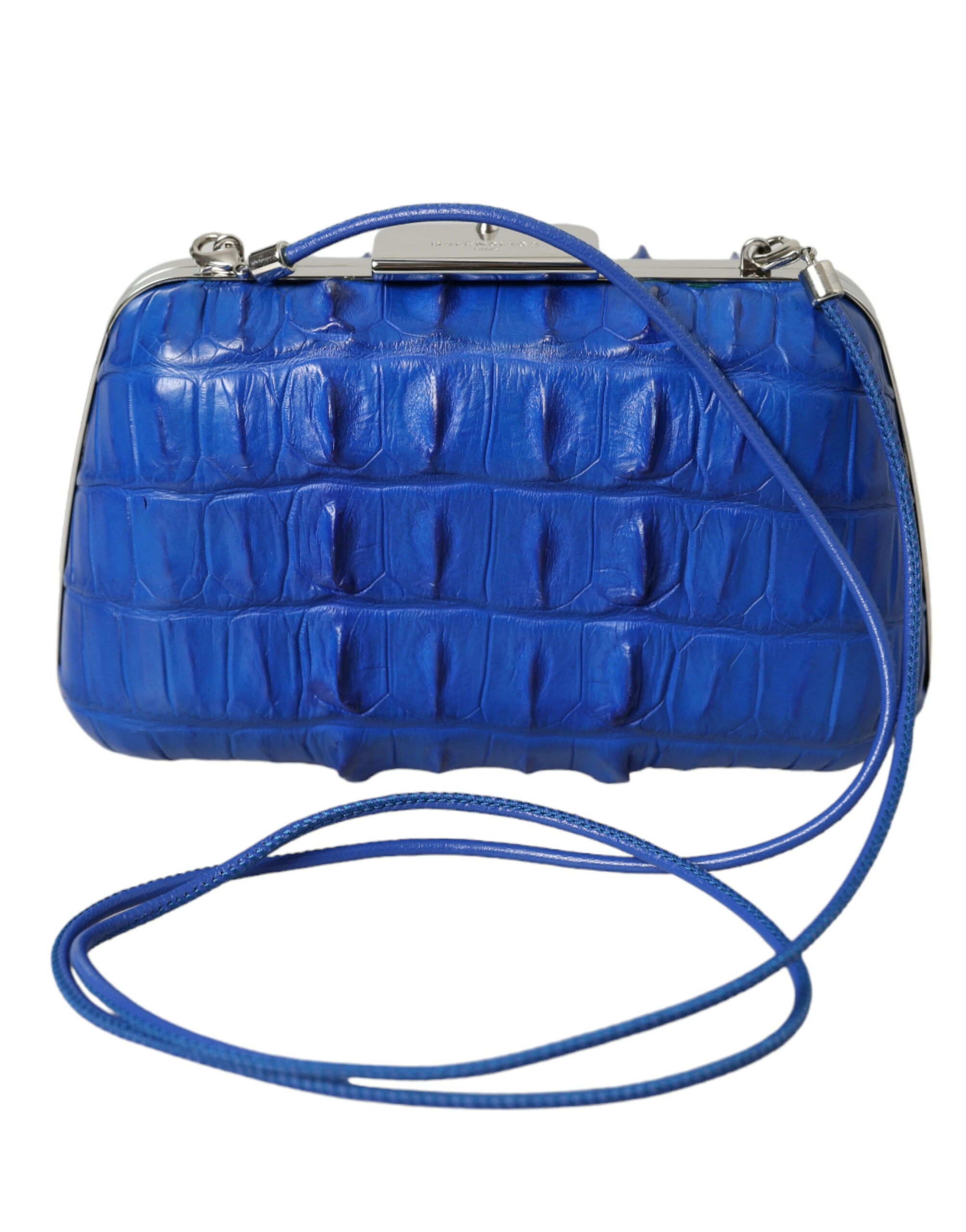 

Клатч из кожи крокодила цвета электрик Balenciaga, синий