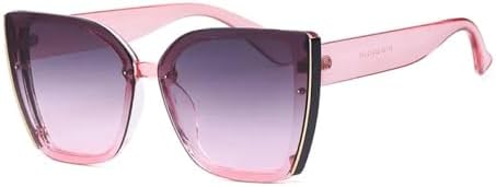 

Солнцезащитные очки большого размера 2027 года для женщин, модные солнцезащитные очки в крупной квадратной оправе для мужчин, ретро-очки «кошачий глаз» MTZJH, Purple Pink