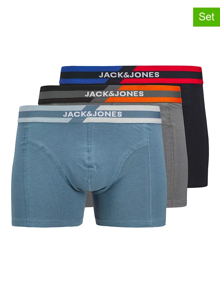 Боксеры, набор из 3 штук, JACK & JONES Junior, разноцветные