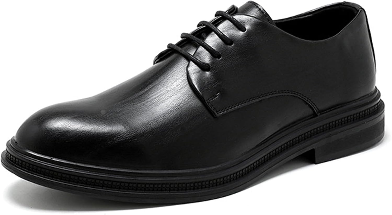 

Мужские кожаные деловые оксфорды с круглым носком, шнуровкой и массивным каблуком, стильные туфли, подходящие для работы, вечеринок и свадеб Ghibhna, черный