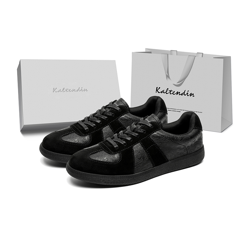 

Kaltendin Нишевые винтажные китайские модные тренды повседневные спортивные немецкие армейские кроссовки для скейтборда унисекс черные, цвет Black