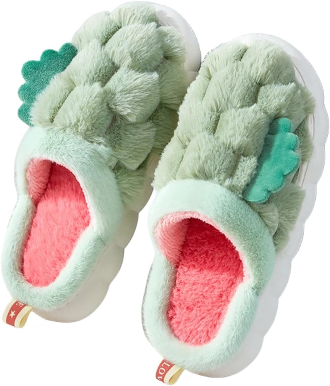 

Веселые домашние тапочки с животными для женщин и мужчин, милые плюшевые динозавры с крыльями, удобные для дома и улицы, теплые зимние тапки Frztour, зеленый