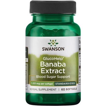 

Glucohelp экстракт банабы 1,33 мг 60 мягких капсул Swanson