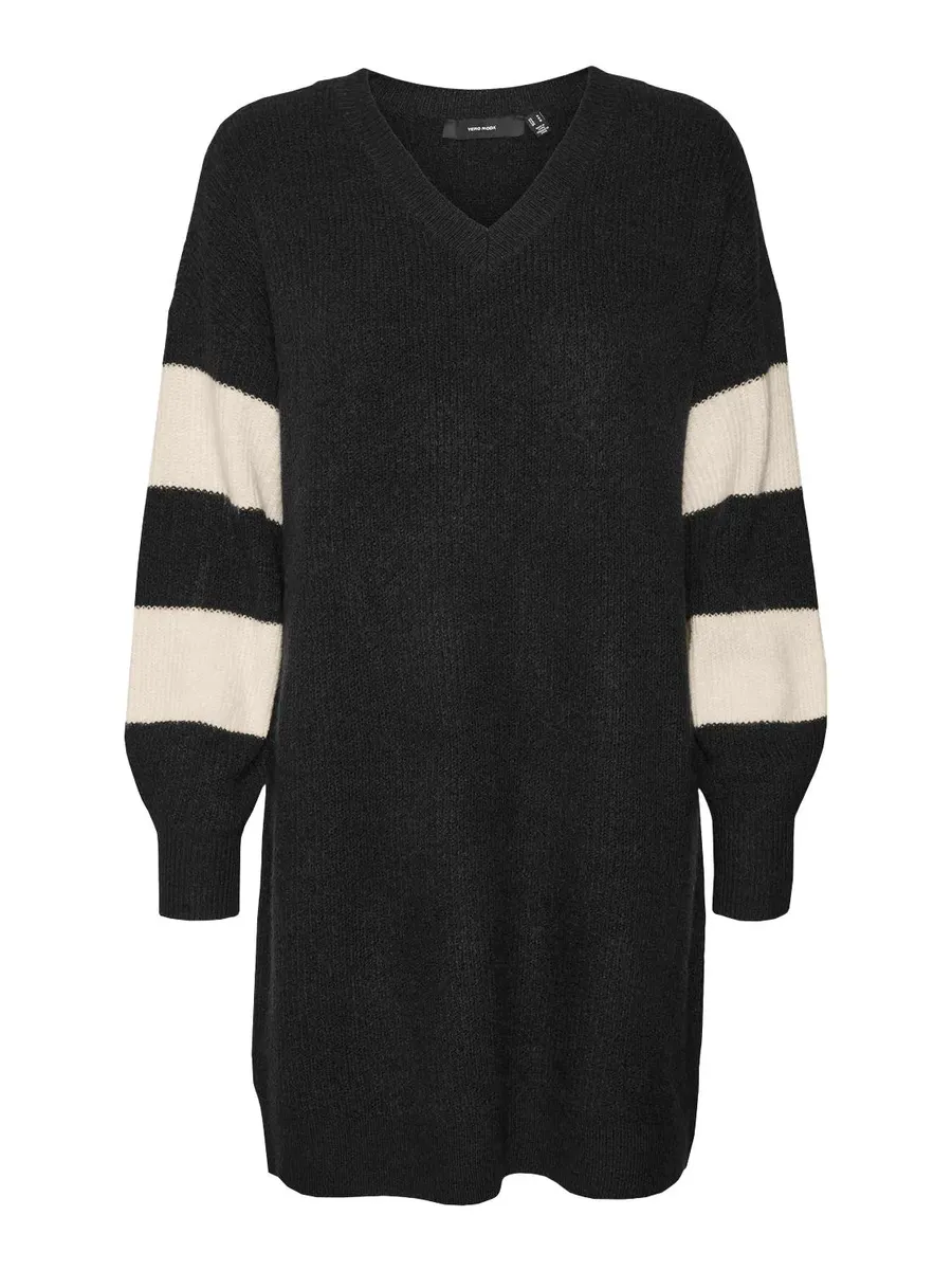 

Мини-платье Vero Moda "VMHEJA LS V-NECK SHORT DRESS BOO", цвет Black Stripes:Sleeves In Black W. Birch