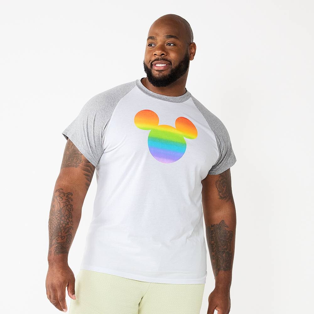 

Мужская футболка с рисунком Big & Tall Pride Disney's Mickey Mouse от Celebrate Together, цвет White Athletic Heather
