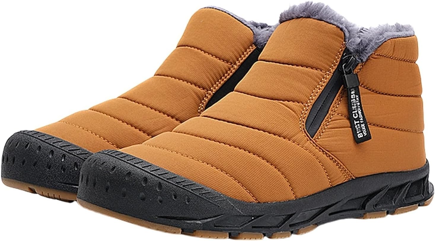 

Зимние сапоги для мужчин и женщин, водонепроницаемые, противоскользящие, с меховой подкладкой, теплые, до щиколотки, на молнии Generic, оранжевый