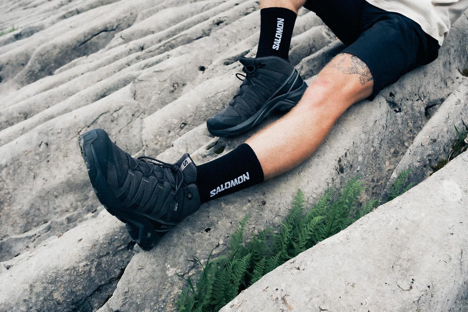 Мужские треккинговые ботинки Salomon X-Adventure Recon Mid Gore-Tex, водонепроницаемые, для стабильности на сложных маршрутах и походов в любую погоду, Asphalt/Phantom/Castlerock — фото 2