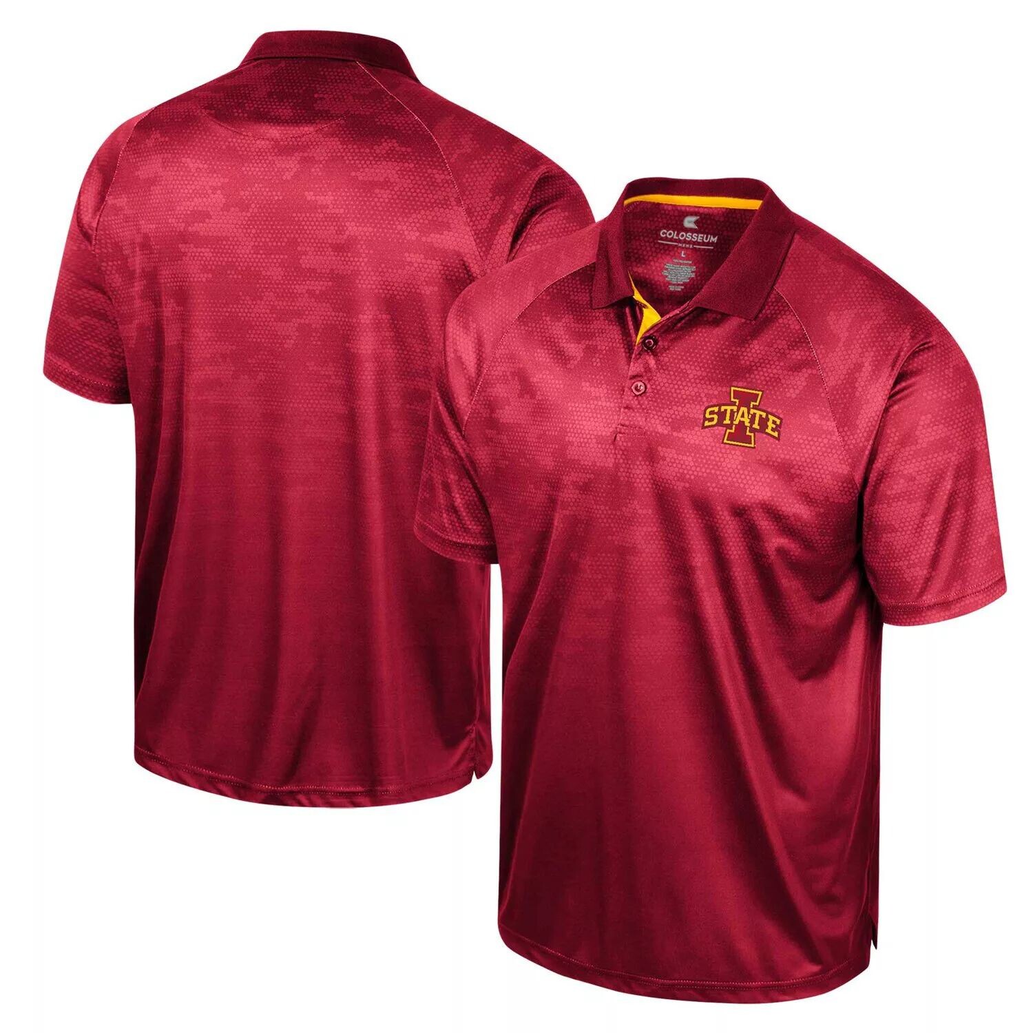 

Мужское поло Colosseum Cardinal Iowa State Cyclones Honeycomb реглан