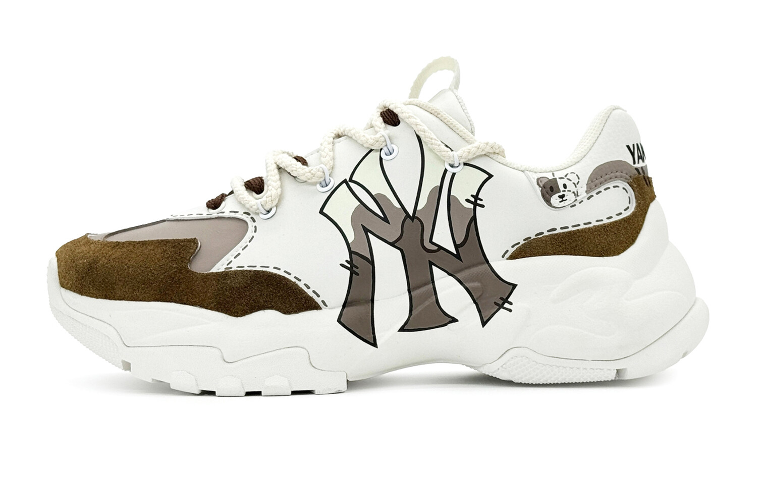 

Кроссовки MLB Big Ball Chunky Chunky Sneakers Unisex Low-top White/Brown, коричневый