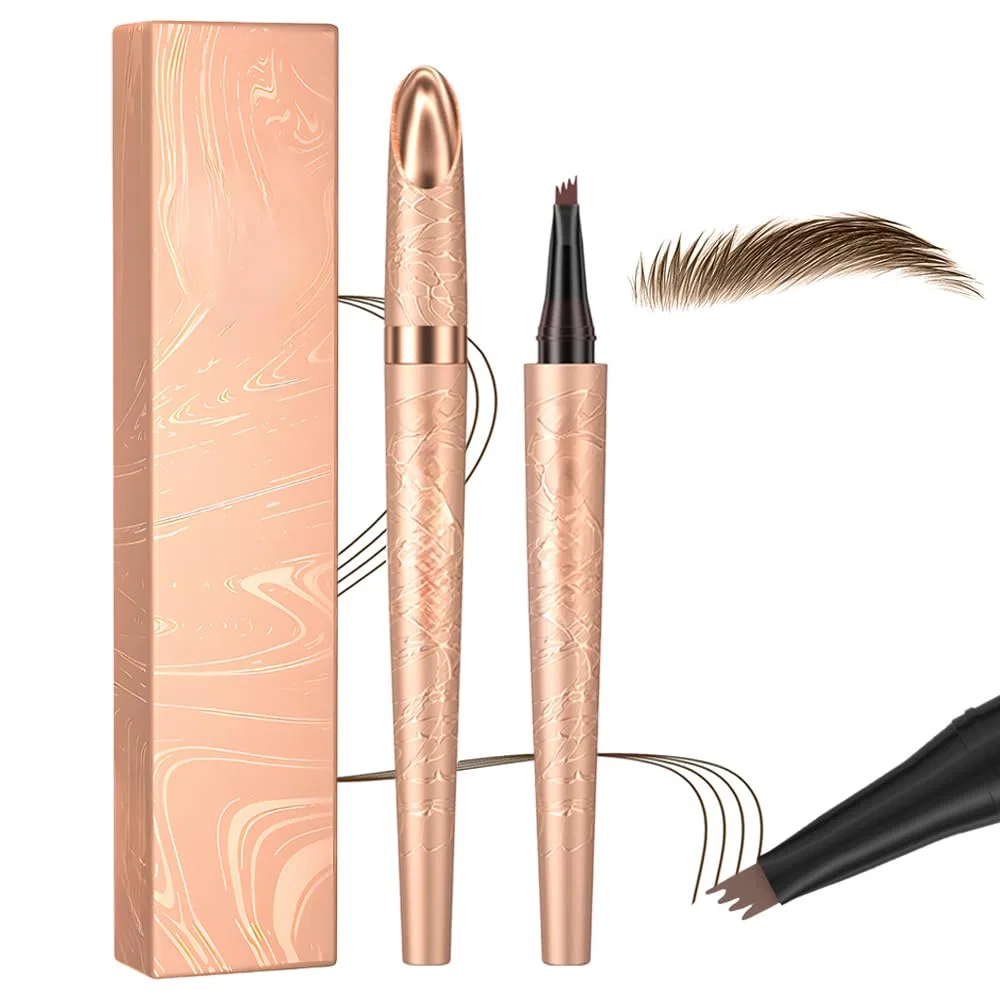 Водостойкий карандаш для бровей 3D Microblading с 4-зубцовым аппликатором, темно-коричневый Generisch, 2#-Dark Brown