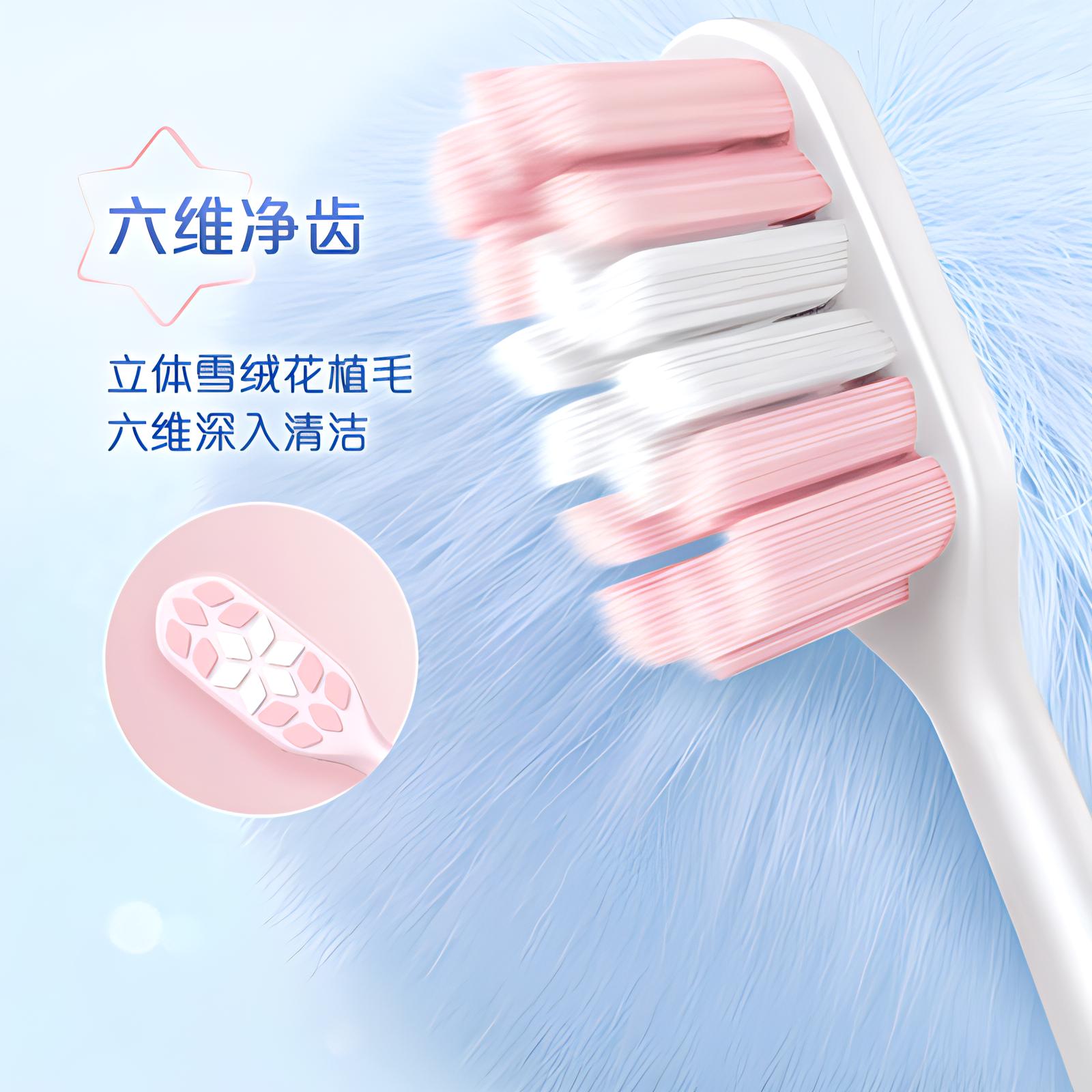 COLGATE Велюровая шелковая гекса-сетка зубная щетка зубные щетки чистка Cherry Blossom Pink/Moon White — фото 3