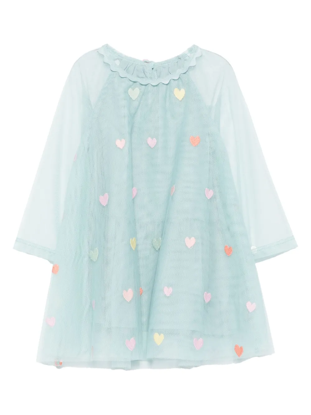 

Платье из тюля с сердечками Stella McCartney Kids, синий
