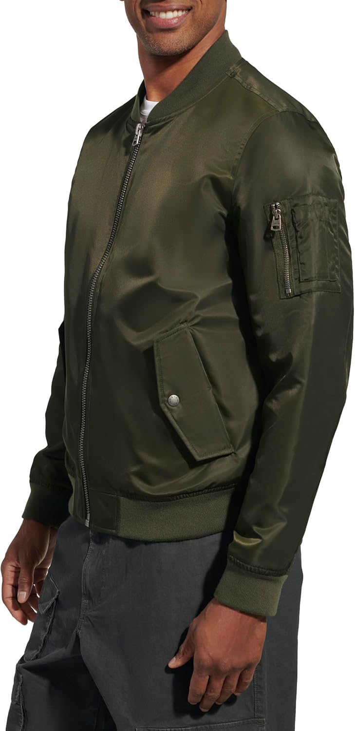 Легкая мужская куртка-бомбер Levi's MA-1 Flight на молнии, Olive Ma-1 Unfilled — фото 2