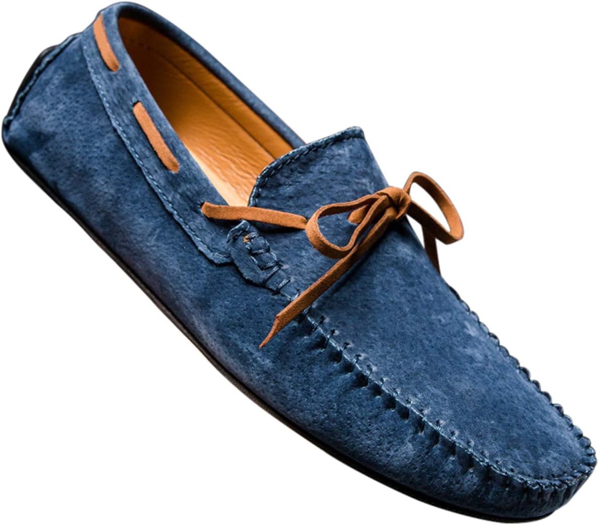 

Мужские лоферы Повседневные мокасины Модная замшевая обувь на шнуровке Без шнуровки Плоские туфли и прогулок Santimon, синий