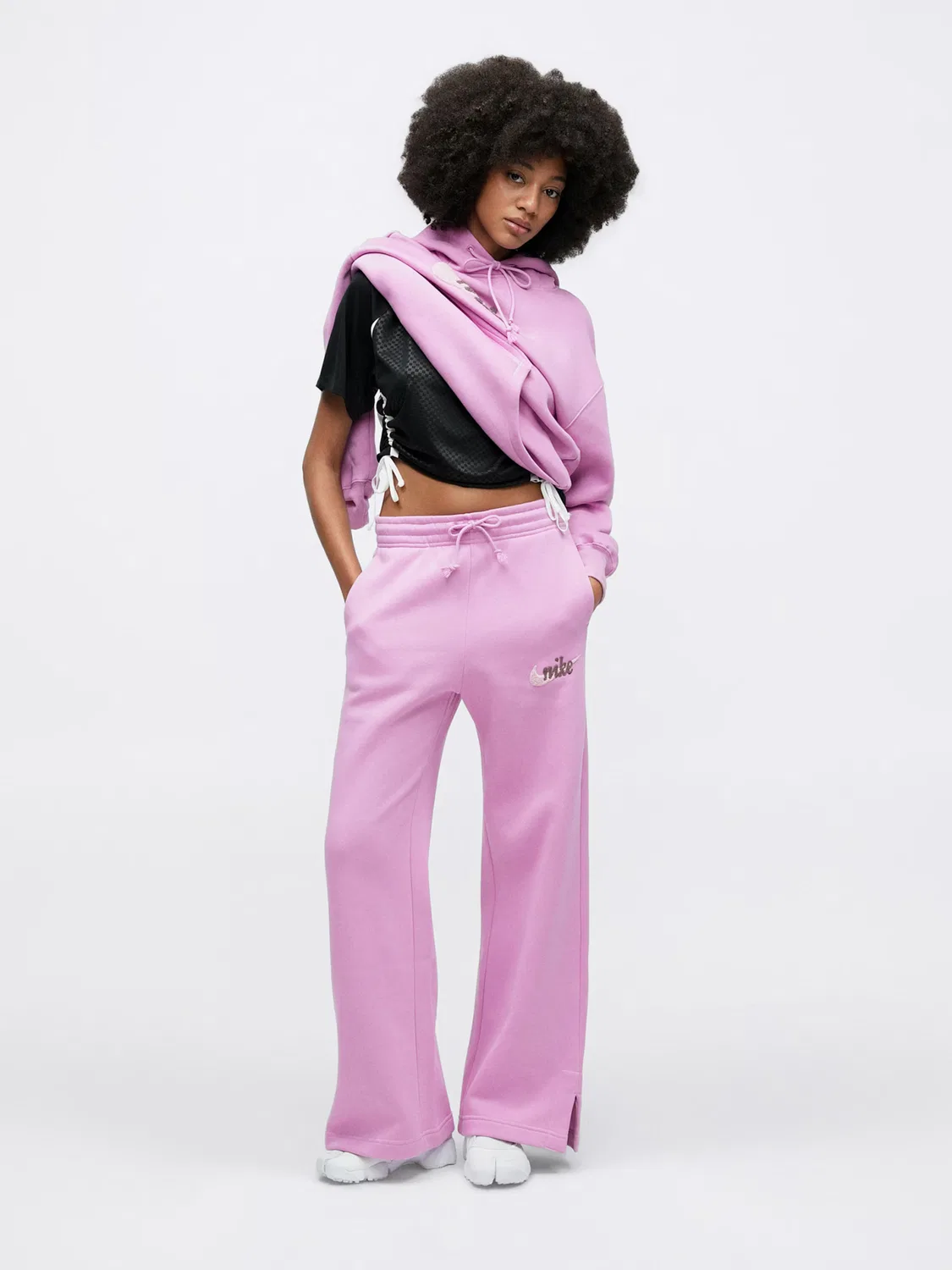 Широкие брюки 'PHNX FLC' Nike Sportswear, Pink/Magenta/Rose — фото 4