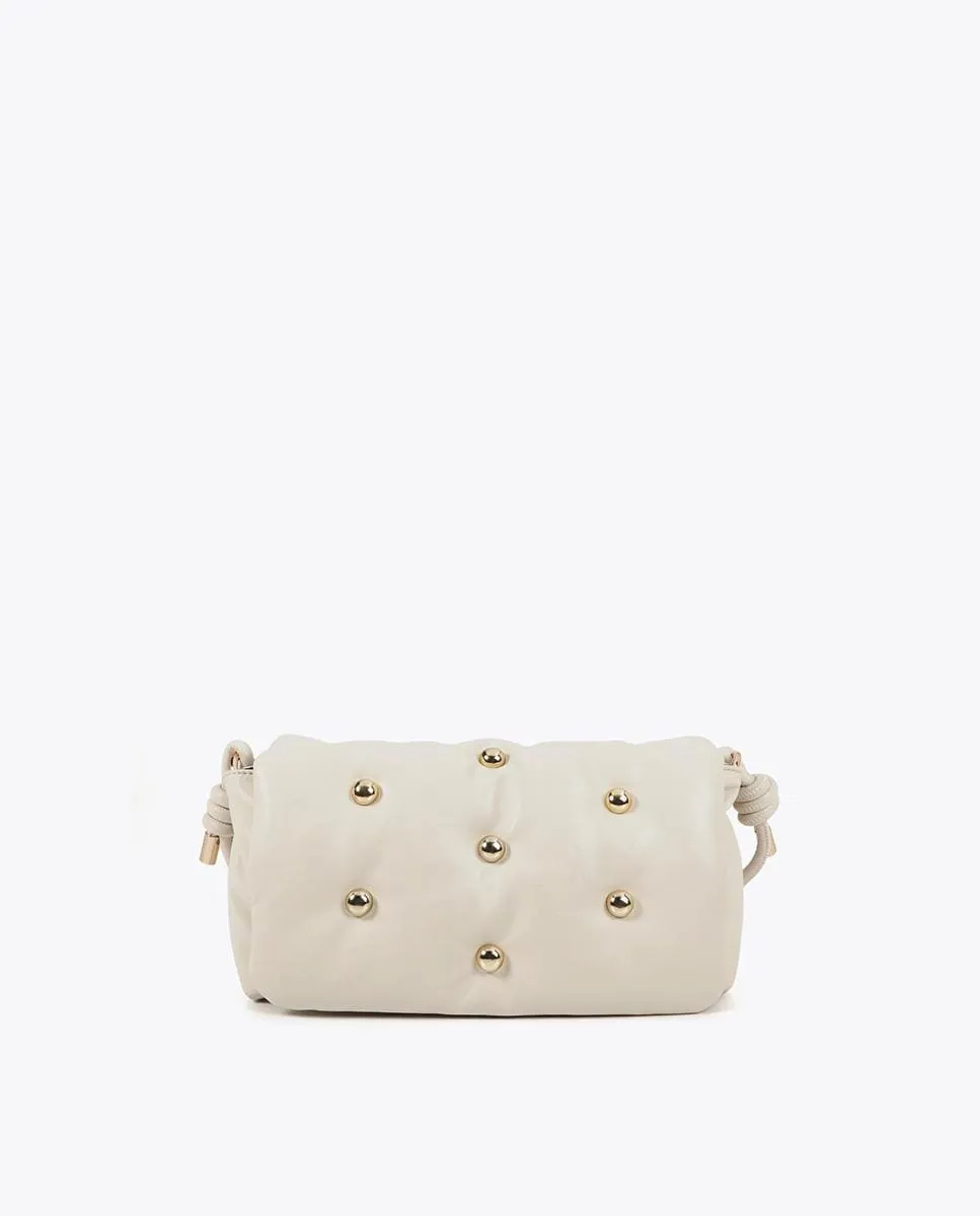 

Кожаная стеганая сумка-бандо с круглыми заклепками XL Lola Casademunt, пастельно-розовый