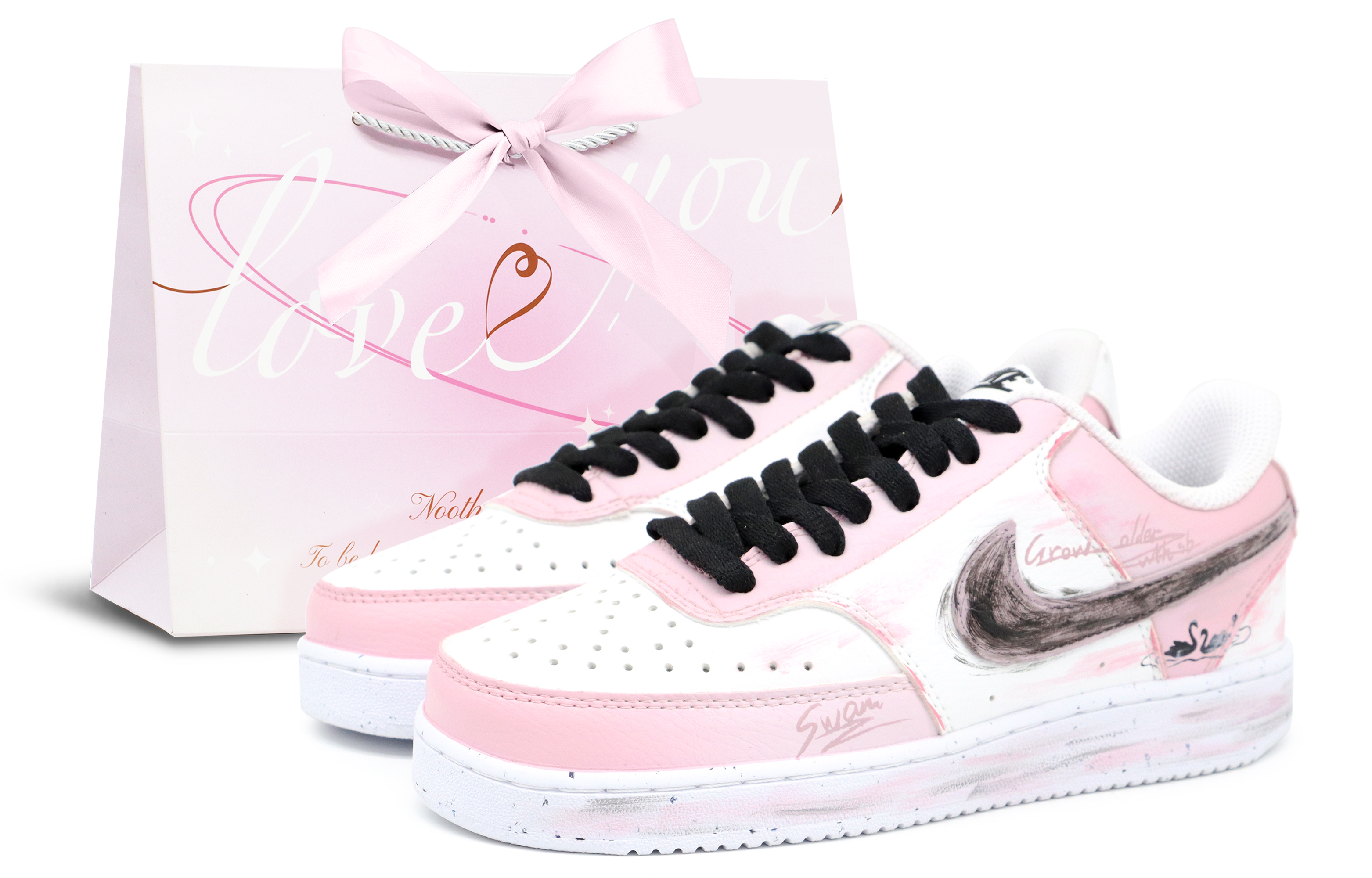 

Nike Кроссовки для скейтбординга Court Vision 1 Low Top, мужские, розовые, белые