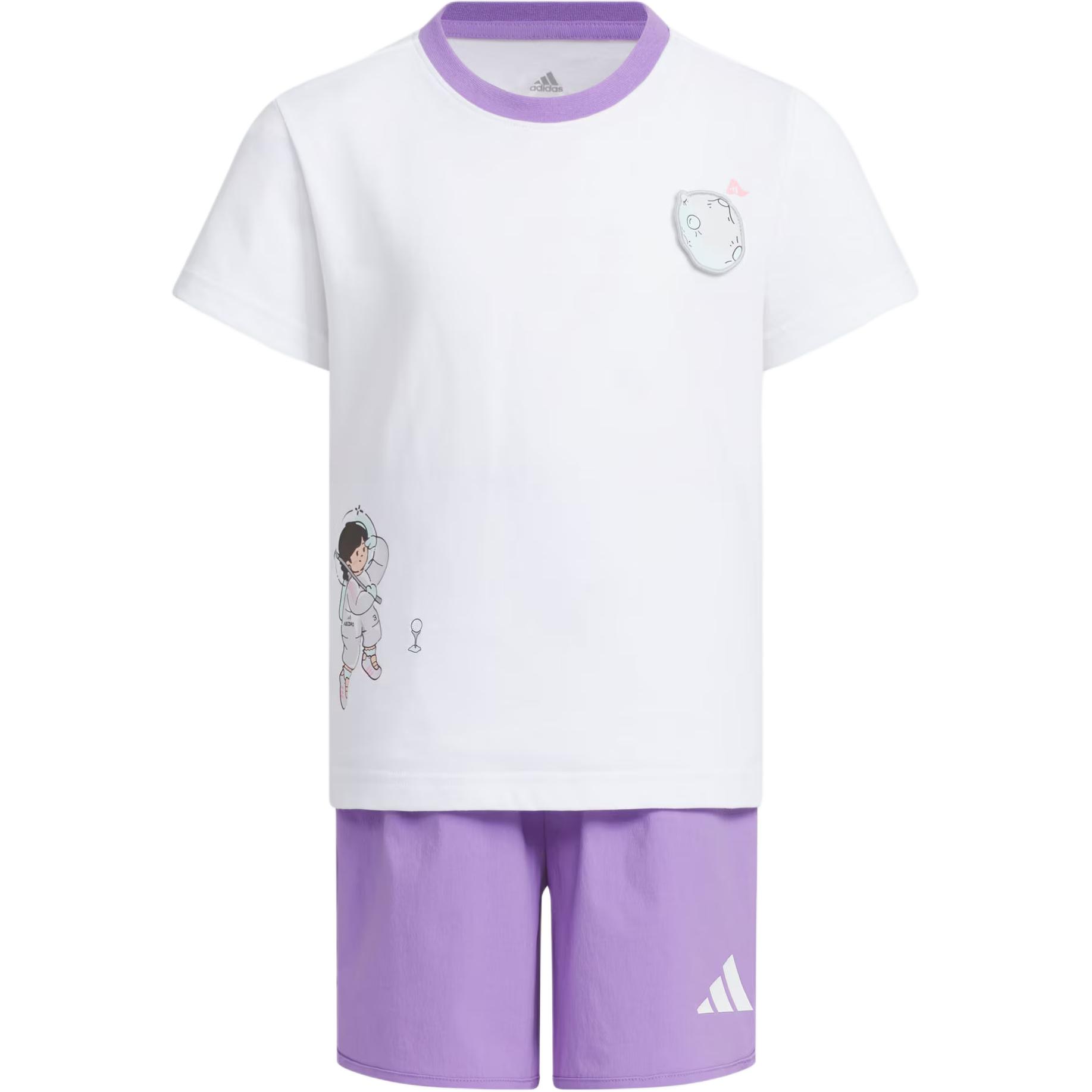 

Adidas Повседневный спортивный комплект white/merged violet для детей 3-7 лет