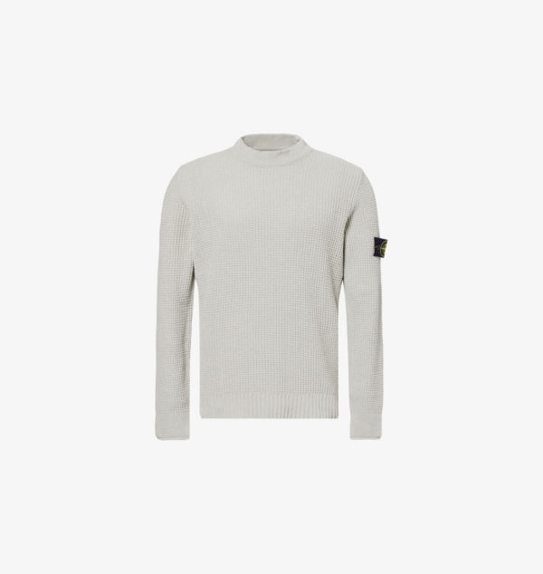 

Джемпер из хлопка с вафельной текстурой Brand-Badge Stone Island, серый
