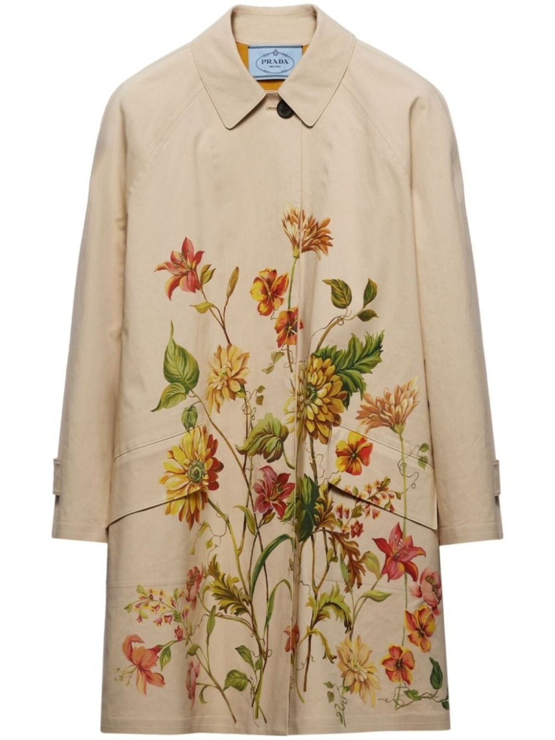 

Prada однобортное пальто, нейтральный цвет