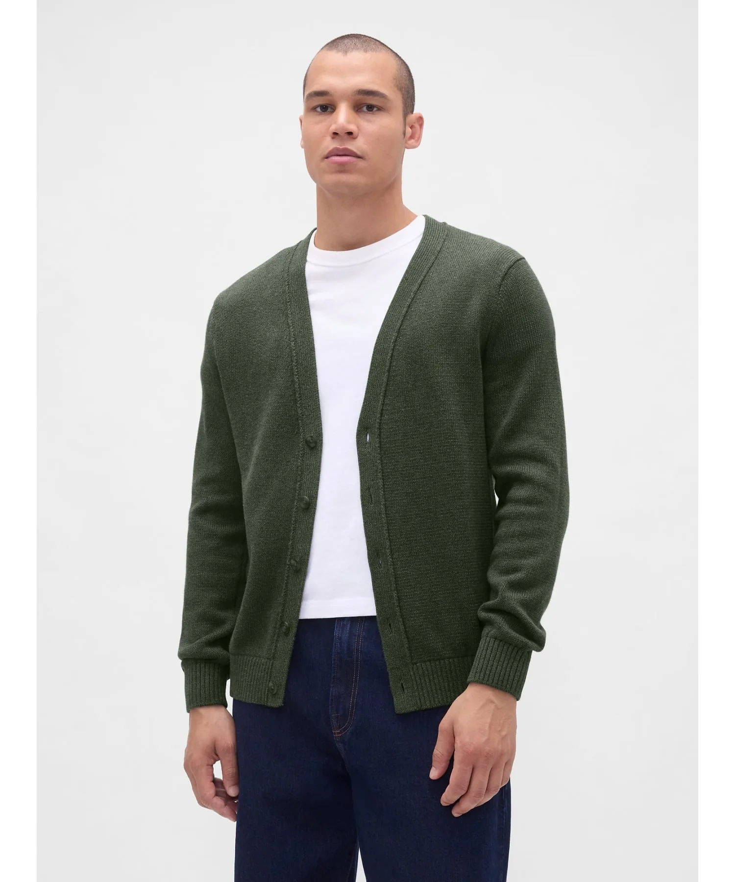(U) Классический вязаный кардиган GAP, VELVET_TEAL_V2