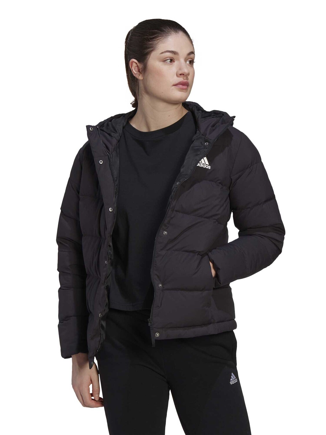 

Куртка Adidas Sportswear Helionic Hooded Down, черный
